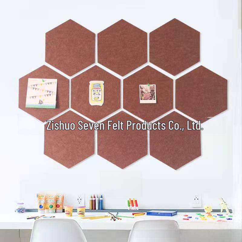 Hexagonal Colored Felt Boards: Sound-Absorbing, Adhesive Wall Decor for Photos and Messages