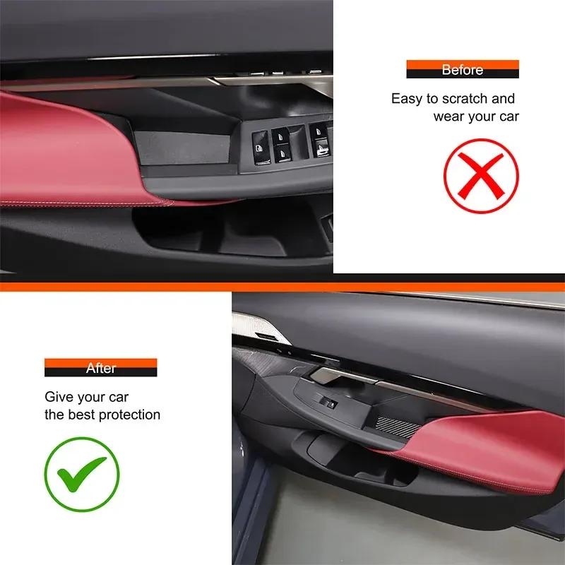 For BMW 5 Series G60 2024+ Soft Carbon Fiber Car front Door Storage Box Slot Pad Sticker Interior Protection Accessories 2Pcs