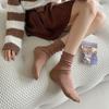 Lace Socks Children'S Stacking Socks Thickened Warm Wool Socks Solid Color Retro Sweat-Absorbing And Deodorant Medium Tube Socks