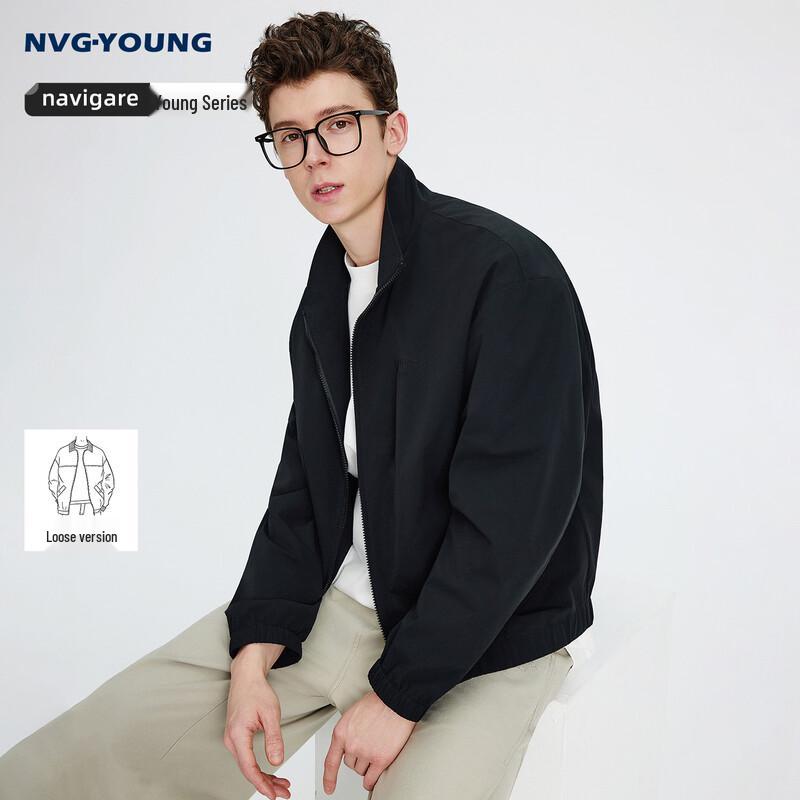 

NVG·YOUNG Men s Stand Collar Embroidered Jacket L