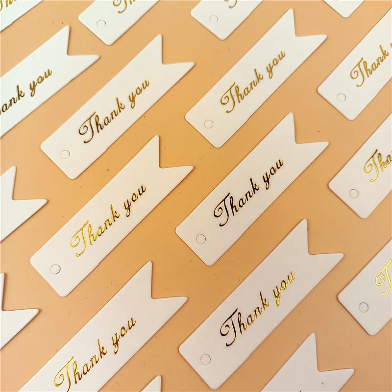 Swallowtail Thank You Hang Tag: Elegant Hot Stamped Paper Card for Gifts & Party Favors