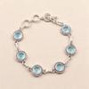 Sky Blue Topaz Gemstone 925 Sterling Silver Handmade Jewelry Boho Bracelet 7-9" RB-16-10