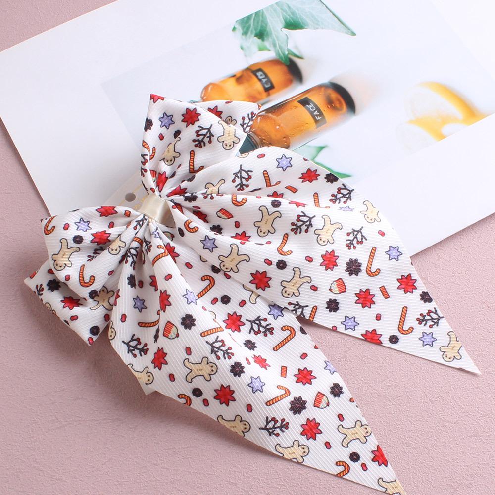 New Christmas Ribbon Hair Spring Clip Festive Atmosphere Cute Hair Tie Hair Ring Hair Accessory Hair Clip