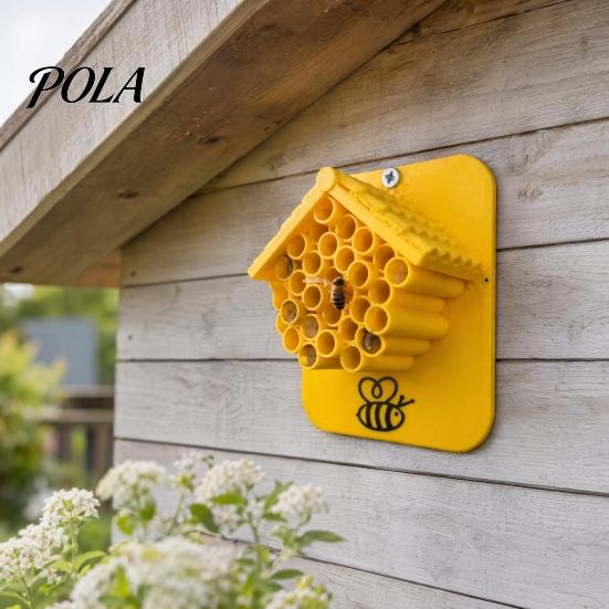 Waben Bienenhaus 2 Stück 3D Gedruckte Häuser, Gelbe Hotels, Haus Lockt Bestäuber in Ihren Garten, Insektenhotel für Draußen Wildbienen