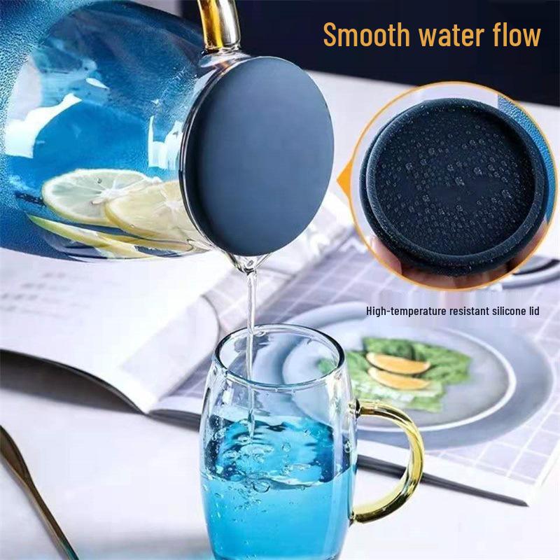 Nordic Gradient Marble Teapot Set: Thickened Glass Cold Water Jug with High-Capacity Borosilicate Marble Teapot