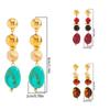 Retro Luxury CCB Pendant Dangle Earrings Irregular Design Drop Ear Jewelry  Daily Wear