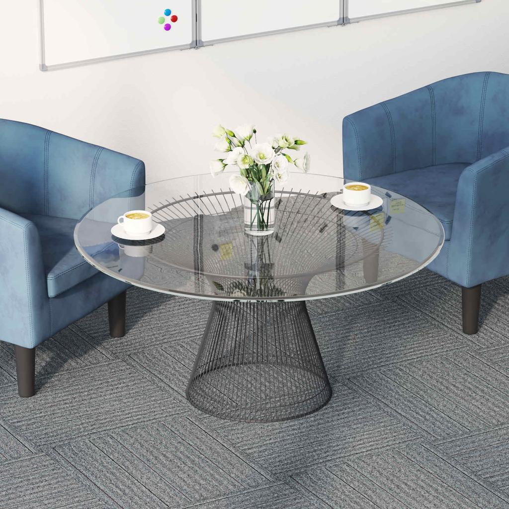 Grey Carpet Tile with Stripes 50 x 50 cm 4 pcs