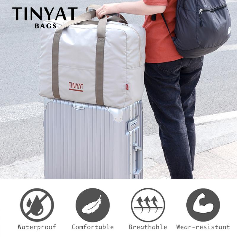 TINYAT Women Travel Bag Hard Fold Luggage Bag Clothing Business Bag Men Storage Bag Carry On Hanging Suitcase Light Garment Bag