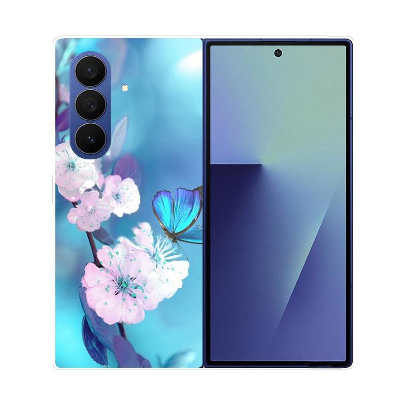 Luxury Transparent Hard PC Folding Phone Case For Samsung Galaxy Z Fold 7 6 5 4 ZFold 3 Fold7 Cases Fashion Painting Clear Cover