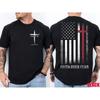 Faith Over Fear Cross Christian USA Flag American Jesus T-Shirt Double Sided