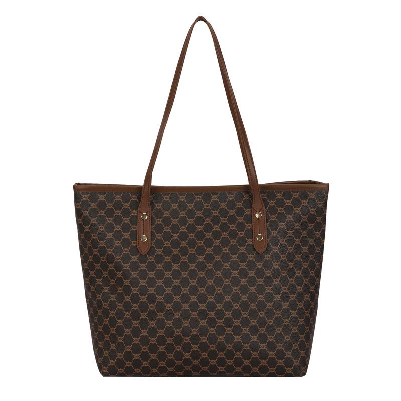 

Ретро Европейский и Американский Стиль Осенне-Зимняя Сумка-Тоут - Большая Вместимость, Текстурная Сумка через Плечо для Повседневной Носки и Поездок на Работу, Универсальная для Женщин коричневый