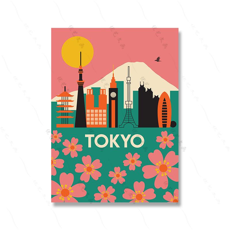 Famous City Abstract Landscape Wall Art Poster Print London Sydney Tokyo Atlanta Canvas Picture Living Bed Room Mural Home Deocr