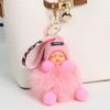 Pompom Schlafpuppe Schlüsselanhänger Niedliche Flauschige Plüschpuppe Schlüsselanhänger Damen Mädchen Taschen Schlüsselringe Autos Schlüsselanhänger Geschenk Charmante Dekoration