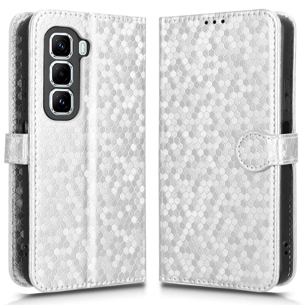 

For Infinix Hot 50 Pro+ 4G X6880 Wallet Case Dot Pattern Imprint PU Leather Phone Cover E