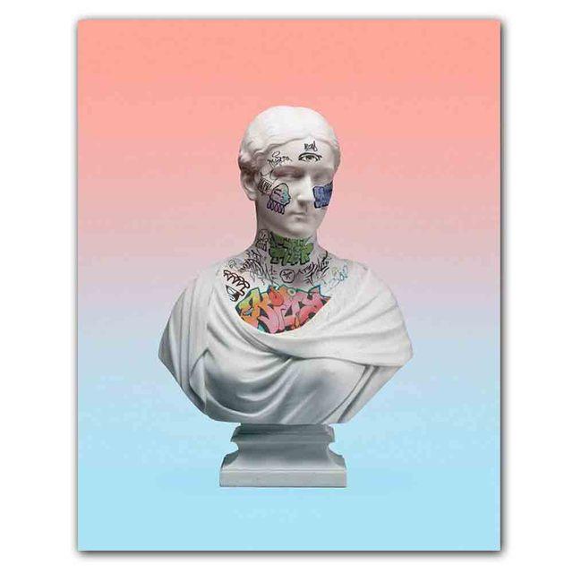 David Funny Sculpture Art Printing Canvas Painting Figure Graffiti Poster Office Living Room Bedroom Home Decoration Mural No Frame