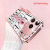 2DFlat electroplated tempered glass phone case,Pink 3D Love Letters on White Background,suitable for iPhone 18 Pro Max 17 16 15 14 13 12 11