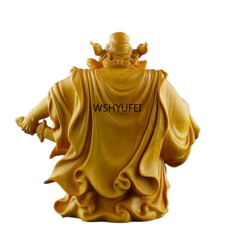 1 Stück Holzgeschnitzter Lenker herrschaftlich und glückverheißend Zhong Kui Charakterdekorationen dämonische und dämonische Kontrolle und exquisit