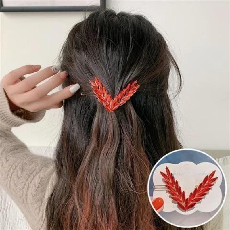 Luxury Shining Crystal Hair Clip For Women V Shape Buckle Hairpins Girls Hair Accessories Headwear Fashion Ornaments Gift