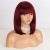 MISS WIG Ženy Krátká rovná Bobová paruka s ofinou Syntetické vlákno Přírodní Rovná Bobová Cosplay Paruka na denní nošení Paruka po ramena
