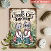 1pc Curious Cats Emporium Metal Sign - 8x12 Inch Iron Wall Decor with Whimsical Garden Design, Vintage-Inspired Cat Illustration