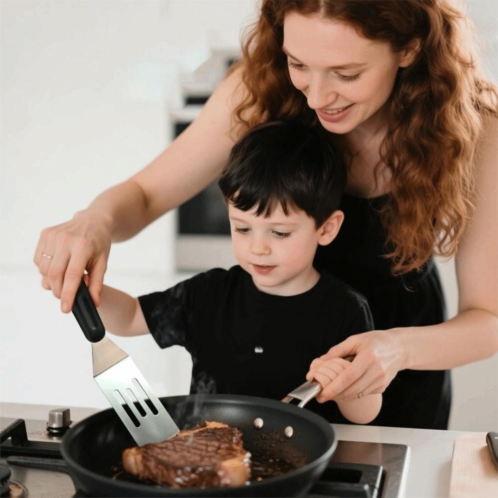 Anti-scald Handle Grill Spatula Stainless Steel Steak Fried Shovel Pie Server Spatula Tiramisu