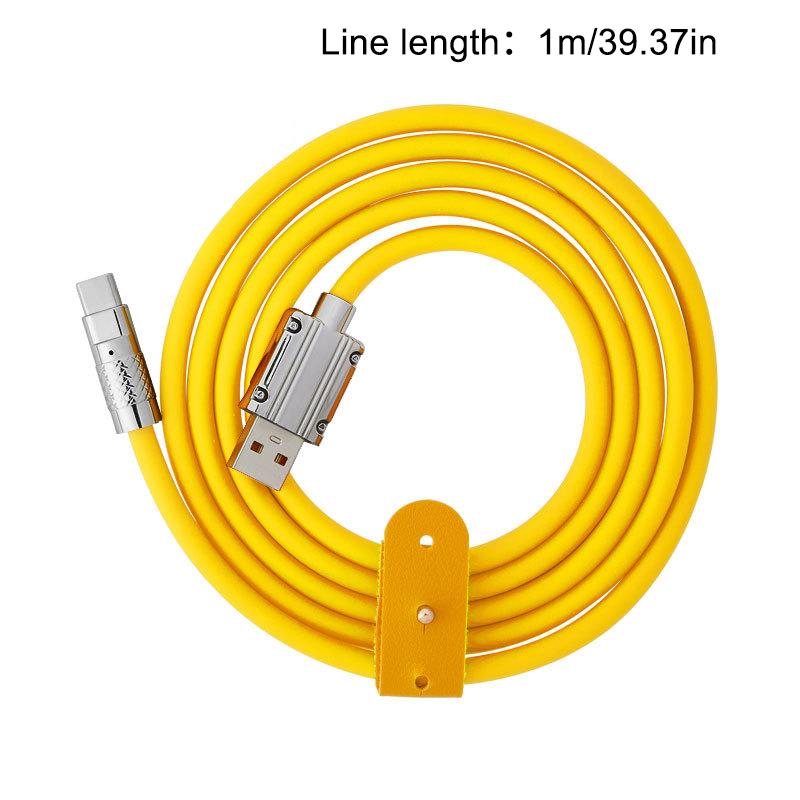 

6A 120W Fast Charging Data Cable 1M 2M Silicone Thick With Light Mobile Phone Fast Charging Cable
