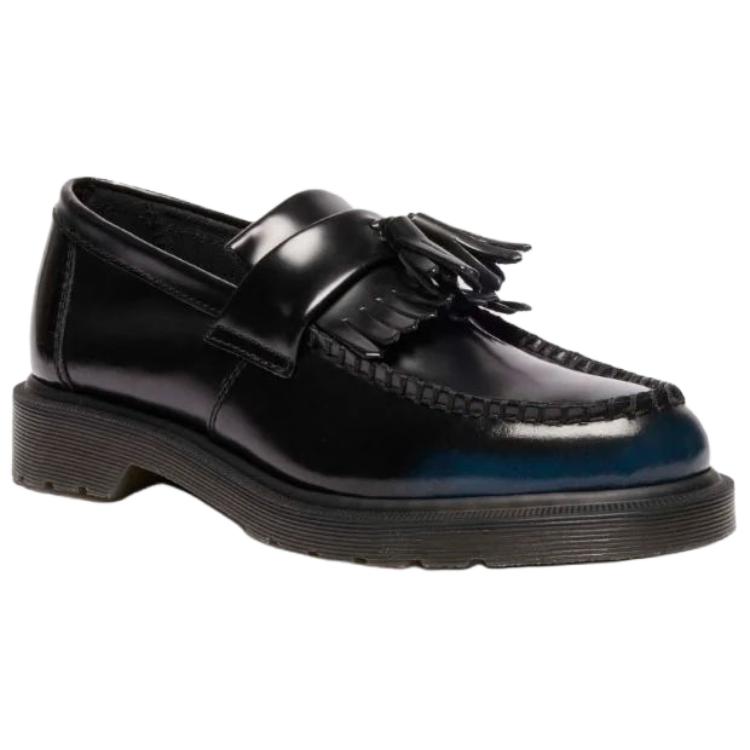 Dr. Martens Adrian Leather Fashion Comfortable Loafers 3cm Unisex Loafers Black Blue 14573401