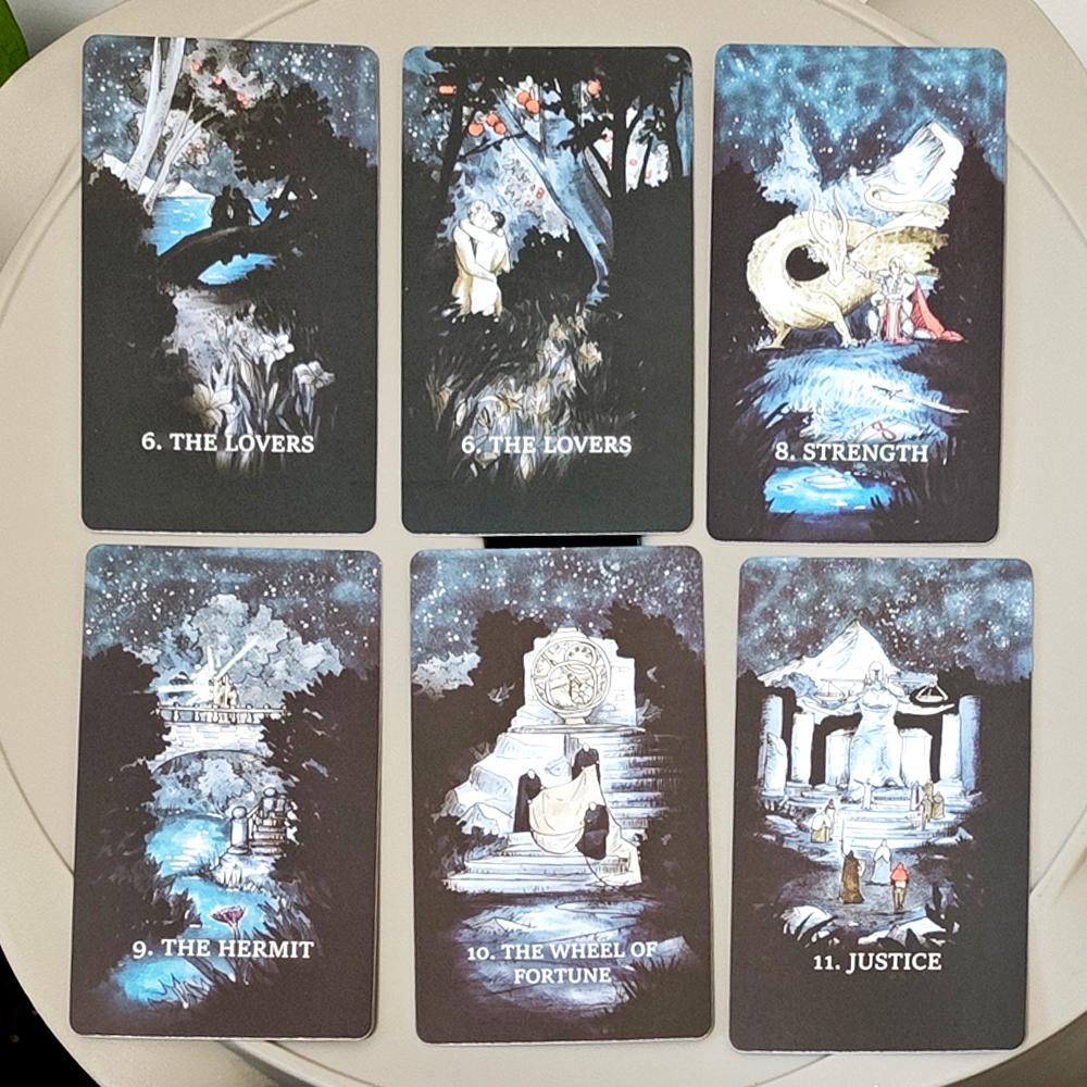 The Endless Tarot Deck 80 Hand-Drawn Panoramic Cards 10.3 X 6 Cm Seamless Landscape Fantasy Tarot