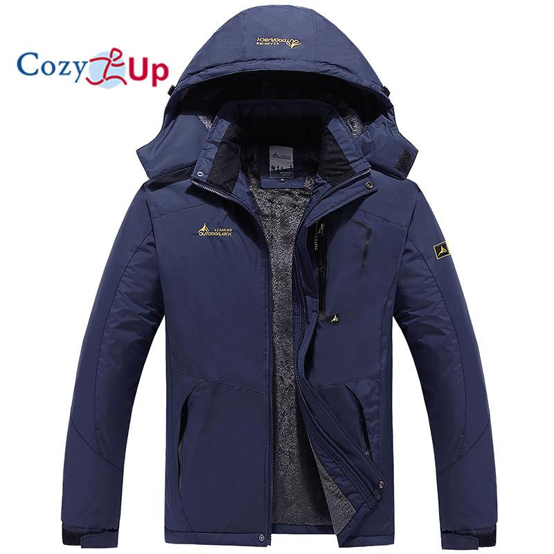 Giacca calda antivento e antipioggia con cappuccio oversize da uomo Cozy Up