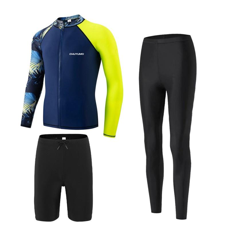 Mens Quick-Dry UV Protection Rash Guard Surfing Diving Snorkeling Swimming Fitness Outdoor Water Sports