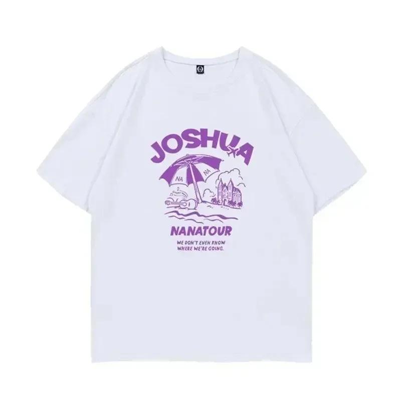 Sommer Einfach Weiß Buchstabe Mode Harajuku Druck Kurzarm Kpop Nana Damen T-Shirt SCoups Jeonghan The8 Y2k Damen Oberteil