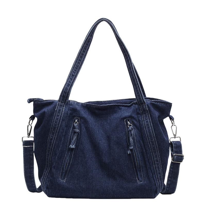 Denim Tote Bag Women's Large Capacity Commuting Shoulder Bag Crossbody Bag