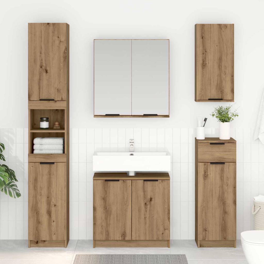 Bathroom Cabinet with Door Artisan Oak 64.5 x 33.5 x 59 cm