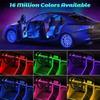 Car LED Interior Strip Lights, TEKSHINNY RGB Car Interior LED Light Wireless APP And Remote Control, 5 In 1 Ambient Lighting Kit With 236 Inches