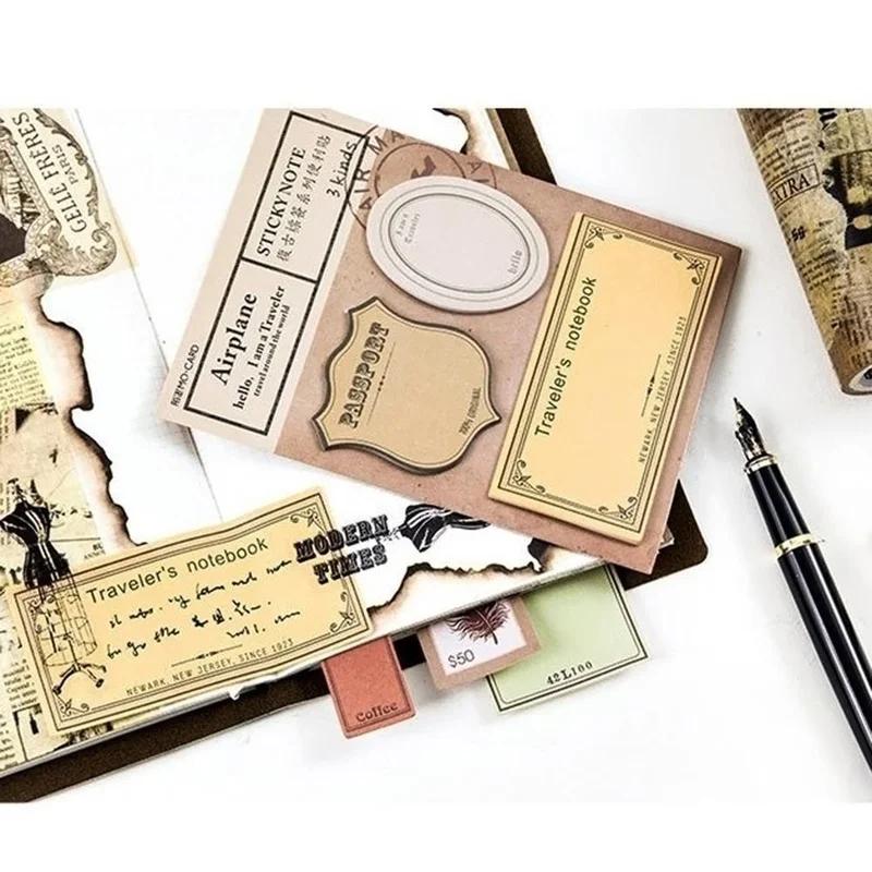 Retro Literary Travel Stickers Paper Labels Decoration Diary Seal Scrapbooking Art Collage Stationery Planner Diary Sticker