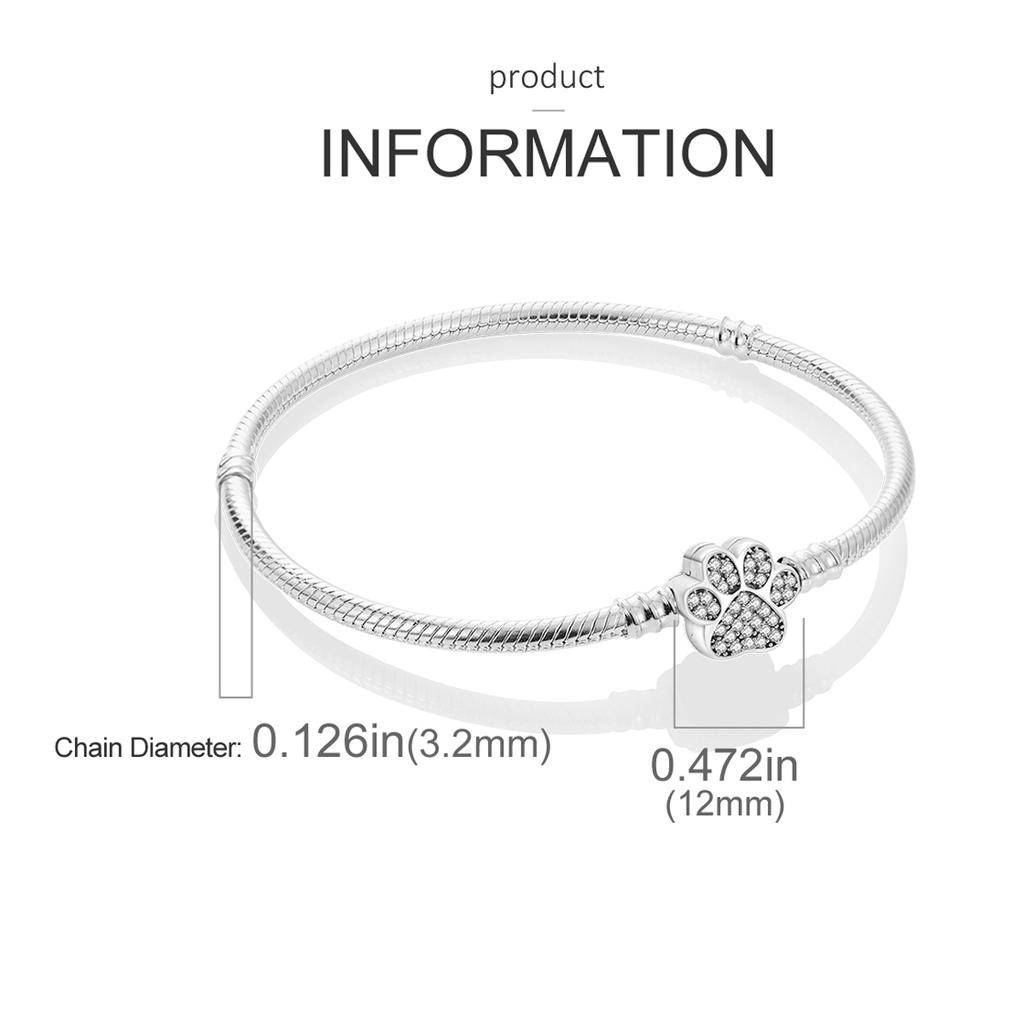 Silver Plated Snake Chain Bracelet Stainless Steel Bangle DIY Jewelry For Women Fashion Pulseras Charm Bracelet