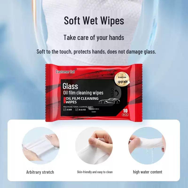 Oil Film Remover Car Glass Wipes - Stain-Free Cleaning for Glass Stains