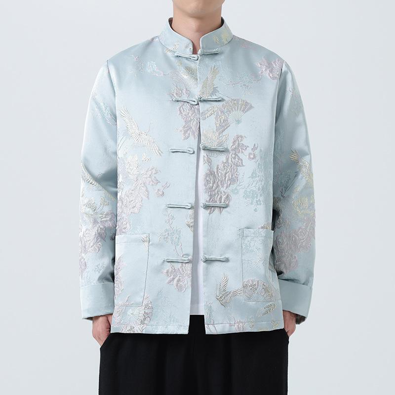 Men S Vintage Trendy Jacquard Chinese Style Tang Suit Jacket Plus Size