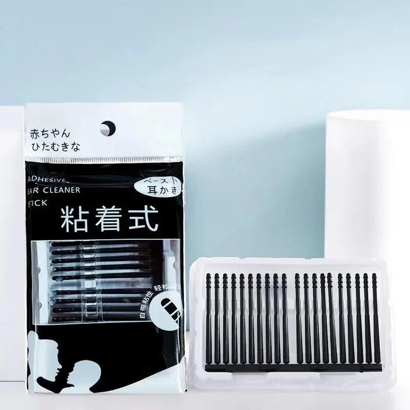 100 Stück Einweg-Ohrstäbchen mit Klebespitzen, spiralförmige Spitzen, Ohrreiniger, Wachsentfernung, tragbares Ohrenschmalzentferner-Werkzeugset, Nasenreinigungsstäbchen
