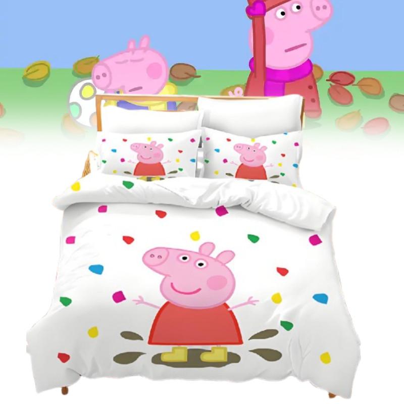 Kreslené povlečení Peppa Pig s digitálním potiskem a povlakem na přikrývku z prachového peří pro výzdobu ložnice