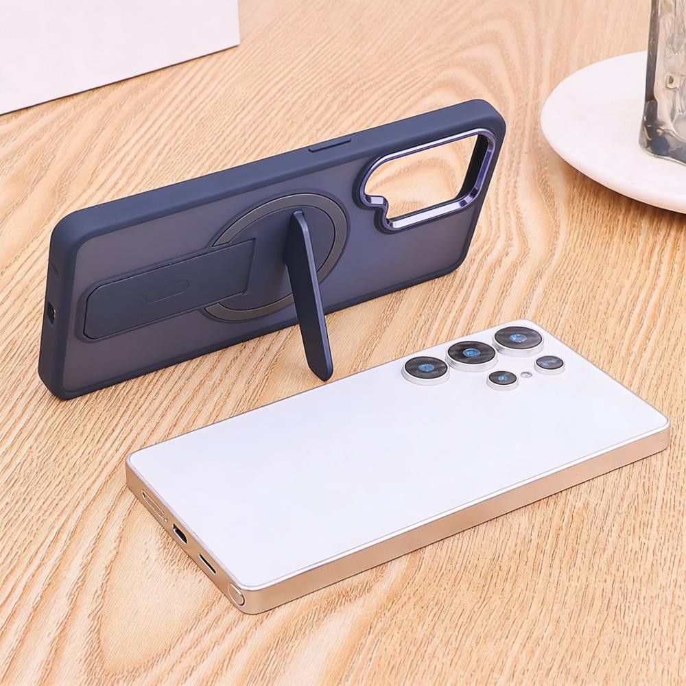 For Magsafe Fold Stand Holder Matte Case For Samsung S26 S25 S23 S24 Ultra Plus FE A57 A37 A17 A56 A55 A36 A26 A16 Cover