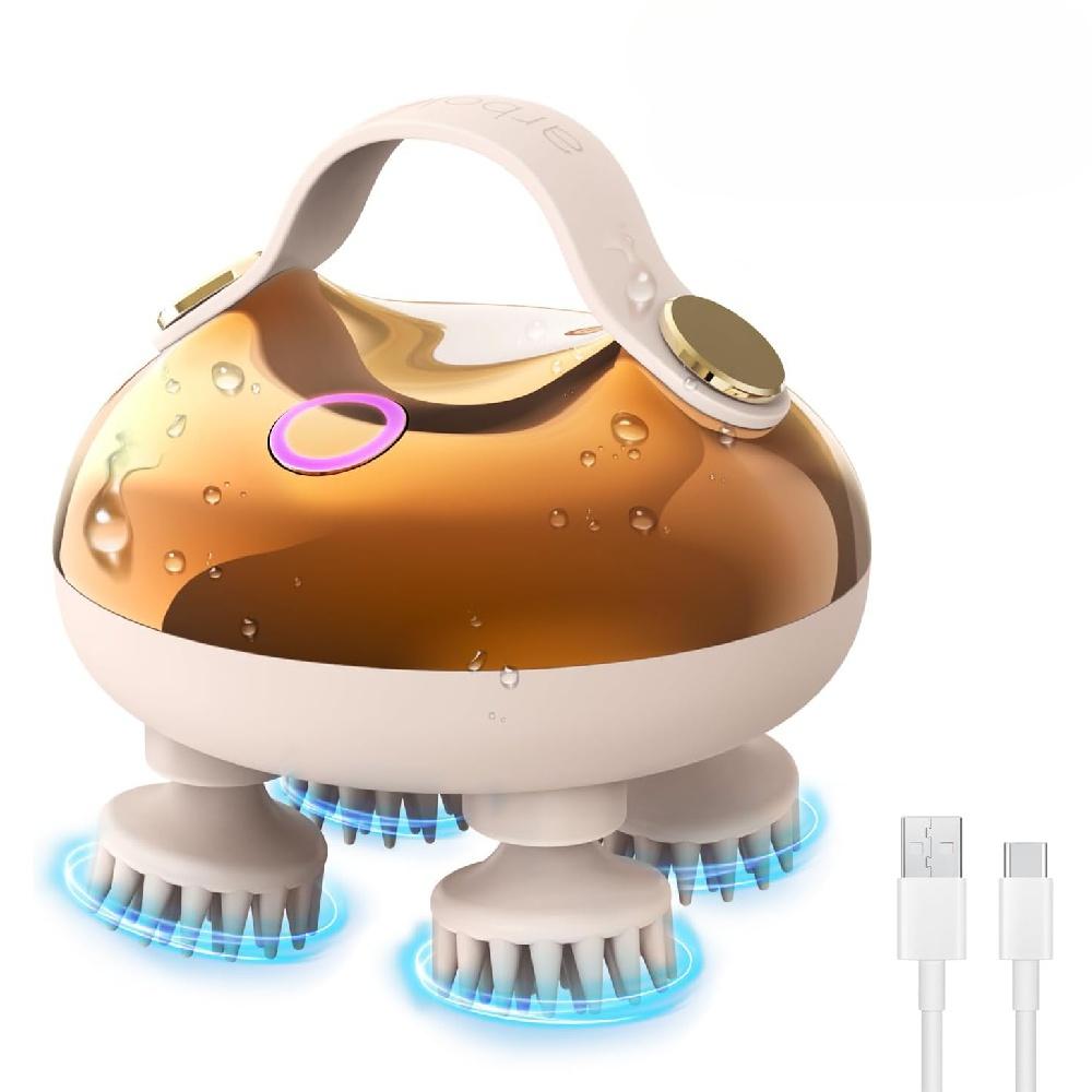 

Электрический массаж головы, массажер для кожи головы IPX7, водонепроницаемый, с 8 массажными головками и 3 режимами массажа, удобный массажер для головы для релаксации, глубокая очистка