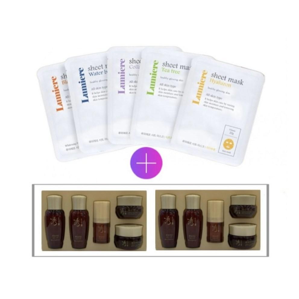 [Sooryehan] Lumiere Mask Pack 5pcs (Random) + Hyo Bidam Fermented 5pcs Travel Kit 2 Set