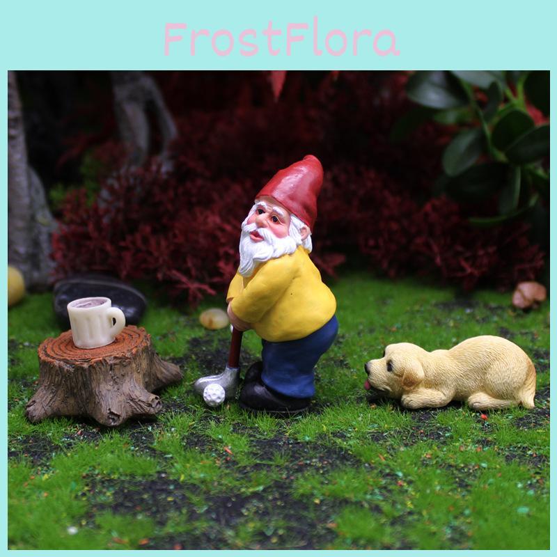 Scene Garden Resin Decor Dwarf Golf Club Animal Figures For Garden Decoration