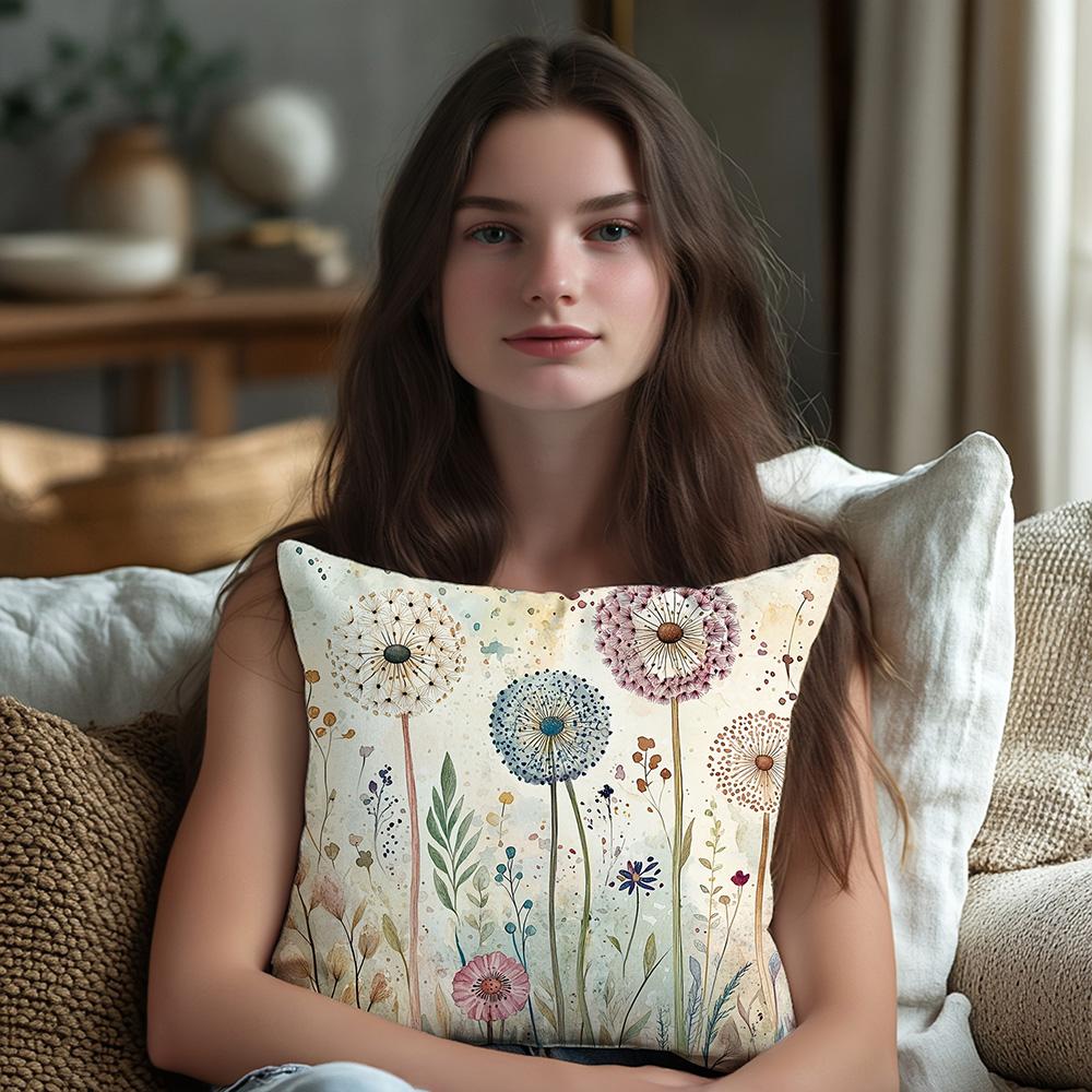 Poszewki na poduszki z nadrukiem kwiatowym dmuchawca: Dodaj odrobinę natury do swojego domu Pokrowiec na poduszkę na sofę dekoracja domu pokoju