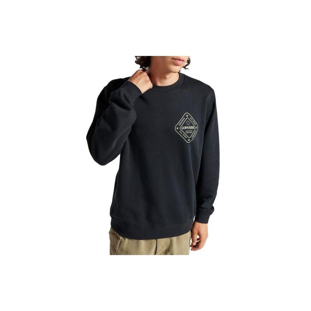 Converse Chuck Taylor All Star Winter Art Graphic Crew Sweatshirt Asia Sizing 'Black' Men's 10025632-A01
