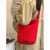 Japanese ins wind plush cute bucket bag autumn and winter new casual large-capacity niche shoulder messenger bag