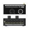 Fuluode Portable Audio Signal Selector Switch 6 In 1 Out Splitter with Volume Control 6-Channel Audio Selector For AMP Headphone