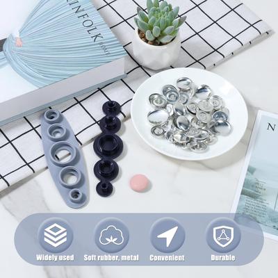 100pcs Metal Lid Button Kit 5 Different Sizes of Lid Buttons with 5-in-1 Button Tool Multi-purpose Handmade Art DIY Button Tool