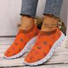 Women's Knitting Casual Sneakers Fashion Butterfly Print Soft Sole Running Shoes Woman Lightweight Breathable Flat Trainers 2025